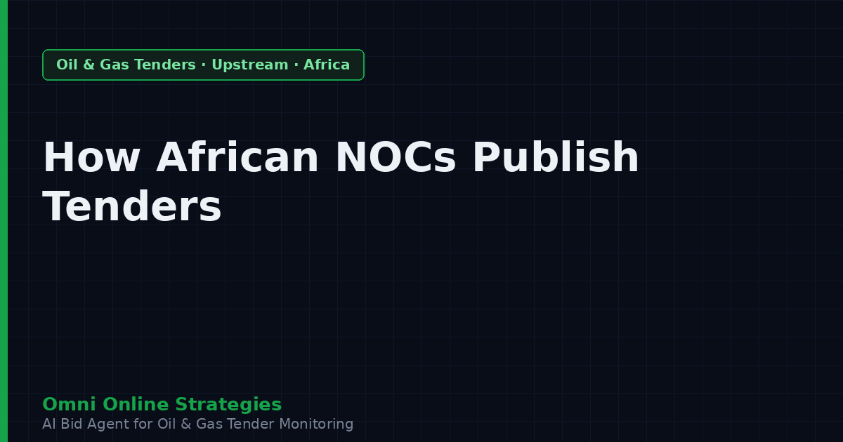 How African National Oil Companies Publish Upstream Equipment Tenders