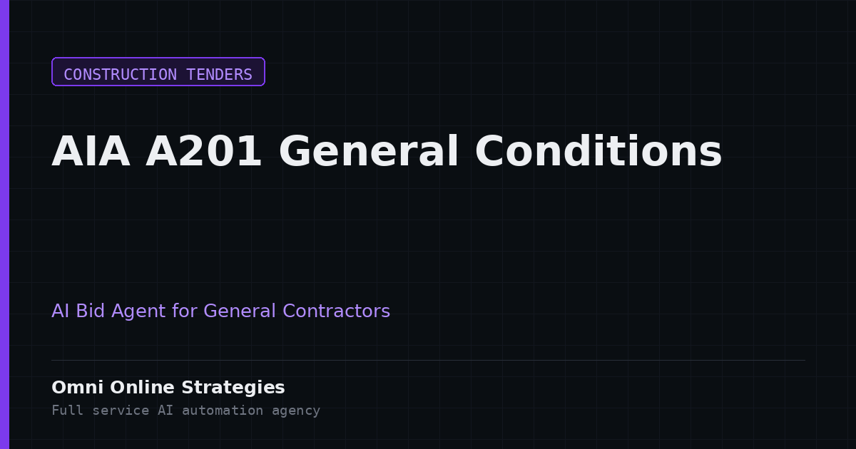An AI Agent That Reads AIA A201 General Conditions for a General Contractor Bid
