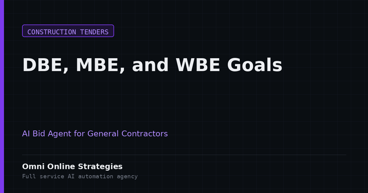 DBE, MBE, and WBE Subcontracting Goal Detection for General Contractor Primes, Run by an AI Agent
