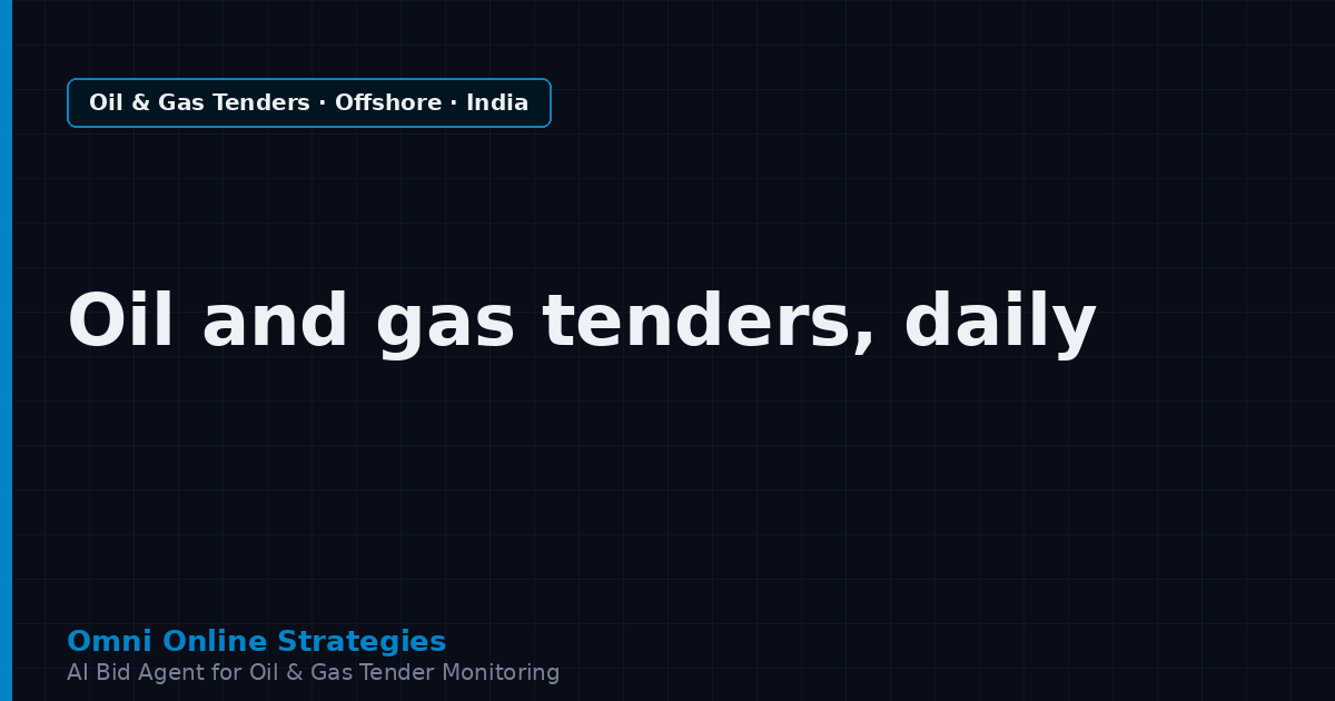 AI Agent for ONGC Publishes Offshore Equipment Tenders