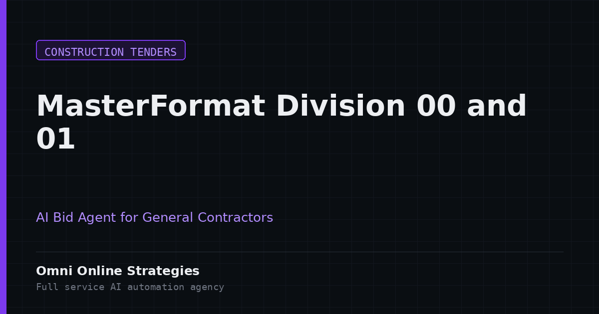 An AI Agent That Reads MasterFormat Division 00 and 01 in a Project Manual for General Contractors