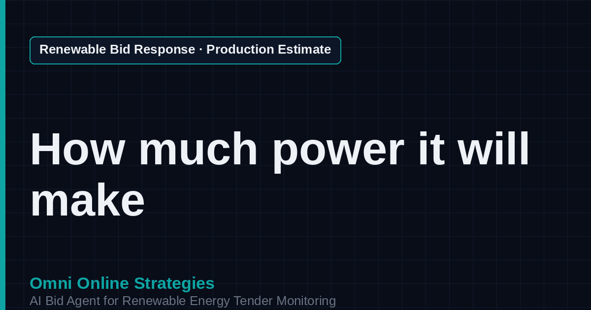 AI Agent That Builds the Energy Production Estimate for Renewable Energy Developers
