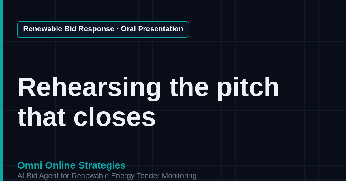 AI Agent That Builds the Oral Presentation Preparation for Renewable Energy Developers