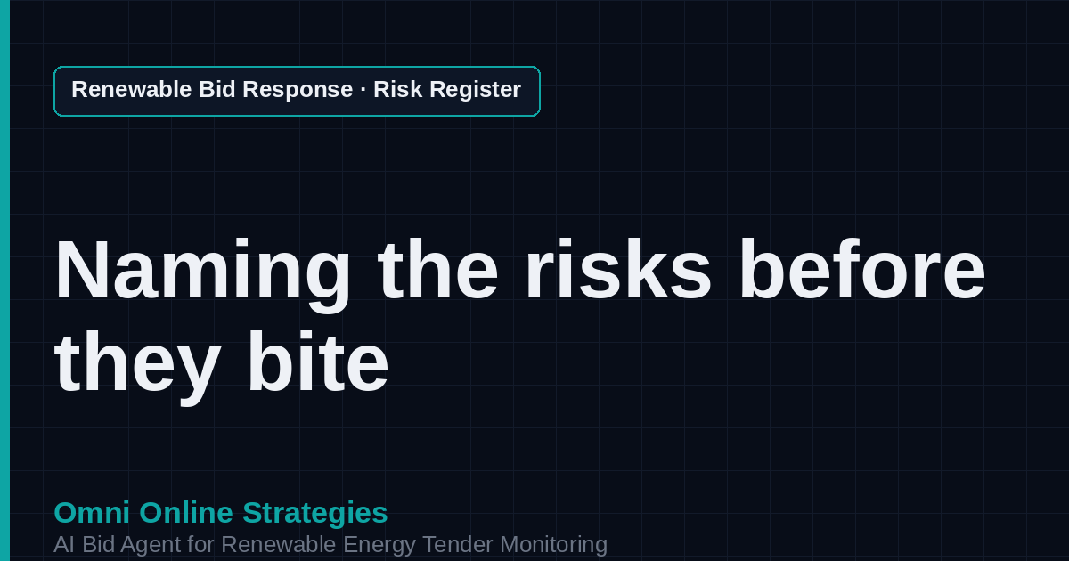 AI Agent That Builds the Risk Register for Renewable Energy Developers