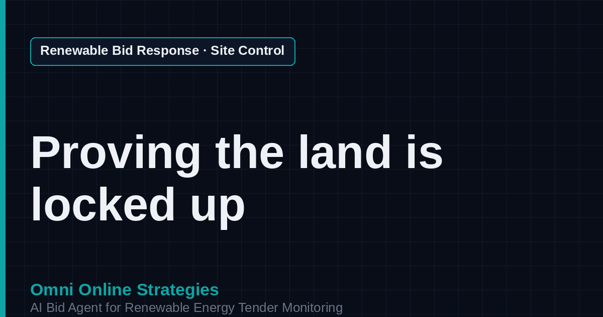 AI Agent That Builds the Site Control Documentation for Renewable Energy Developers