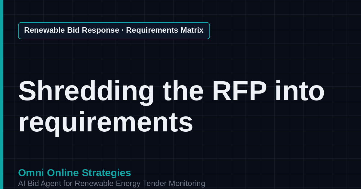 AI Agent That Builds the Solar RFP Requirements Matrix for Renewable Energy Developers