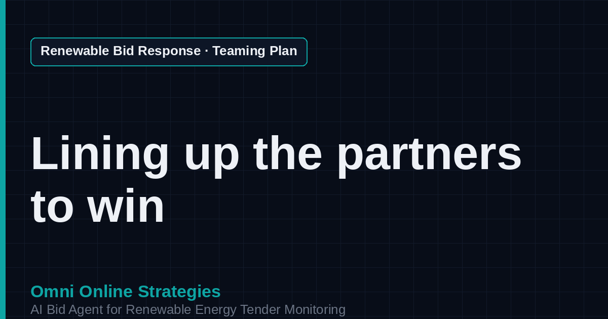 AI Agent That Builds the Teaming Plan for Solar EPC Contractors