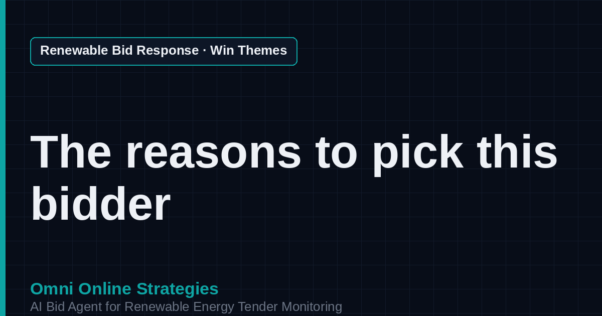 AI Agent That Builds the Win Themes for Renewable Energy Developers