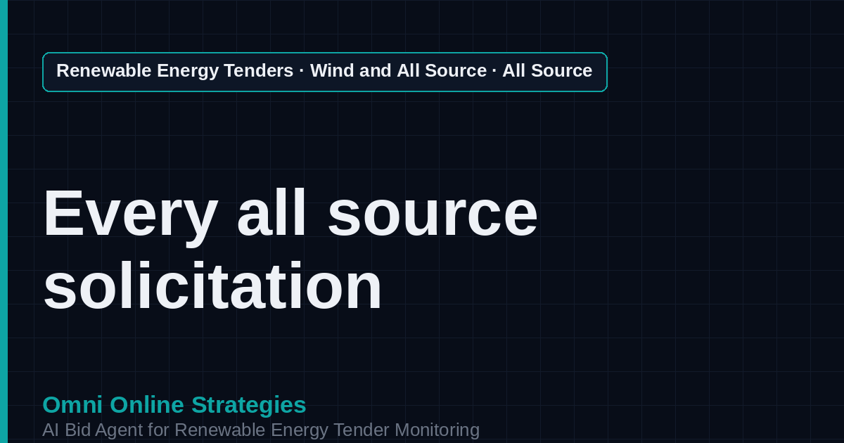 AI Agent That Finds All Source Capacity Tenders for Independent Power Producers