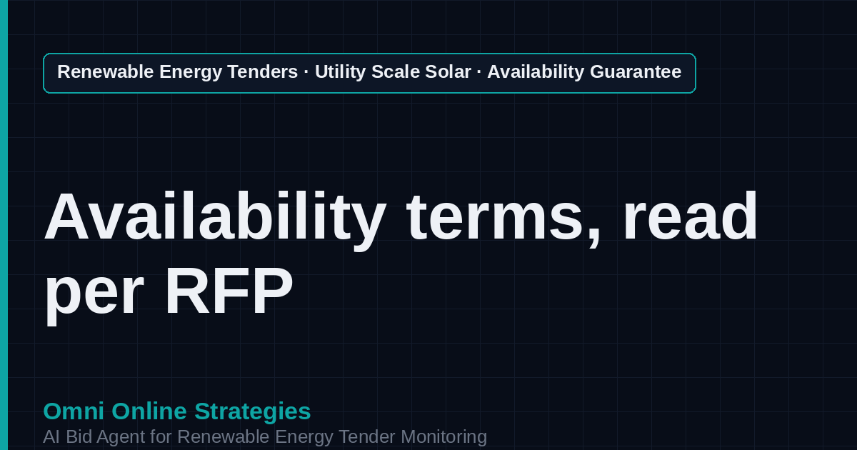 AI Agent That Finds Availability Guarantee Solar Tenders for Solar Developers