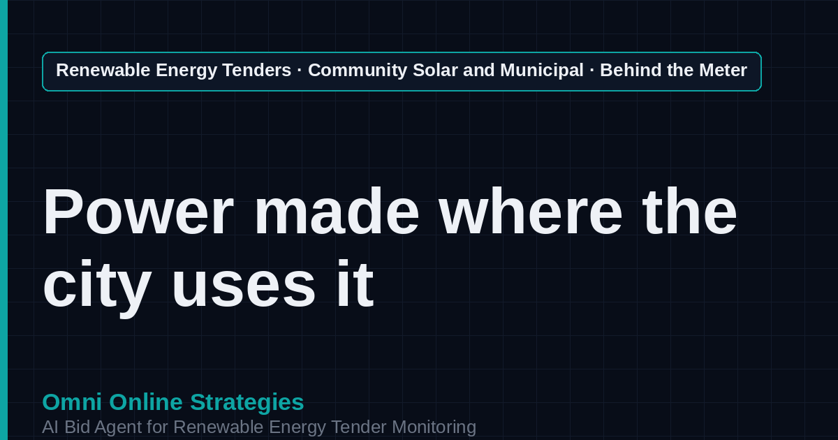 AI Agent That Finds Behind the Meter Municipal Solar Tenders for Solar Developers