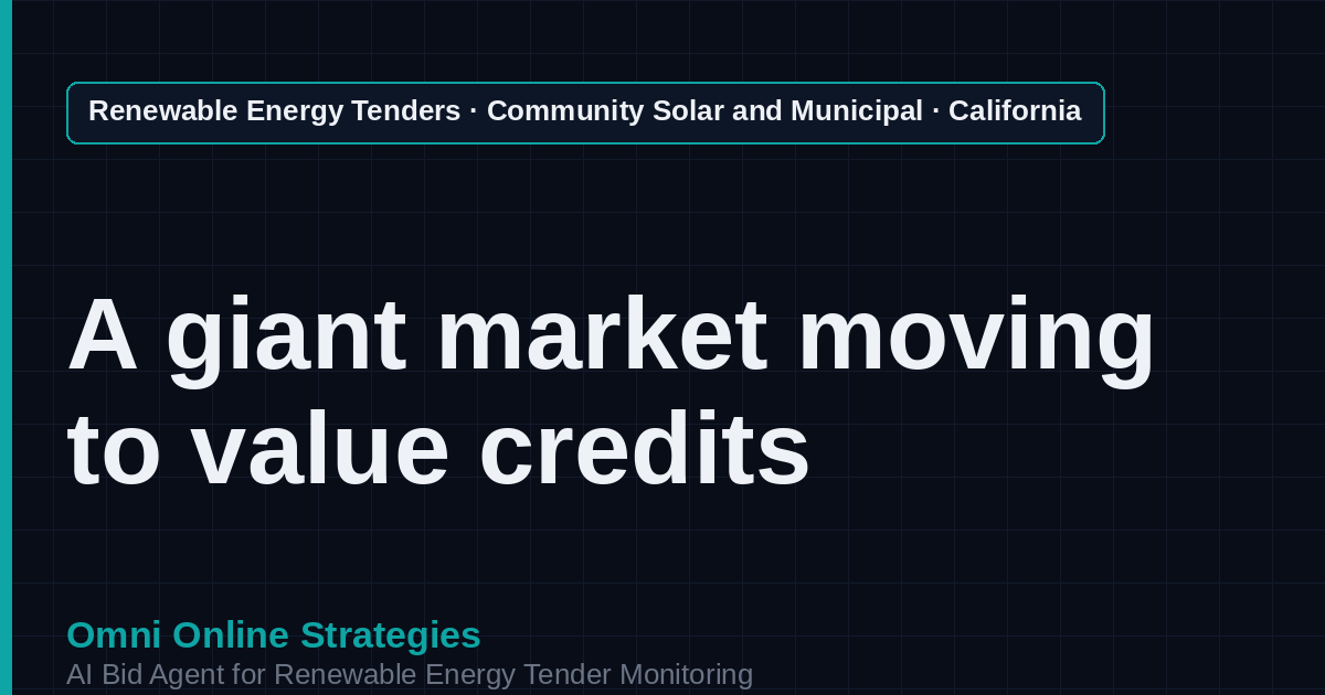 AI Agent That Finds California Community Solar Tenders for Community Solar Developers