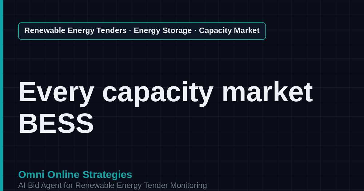 AI Agent That Finds Capacity Market Storage Tenders for Storage Developers