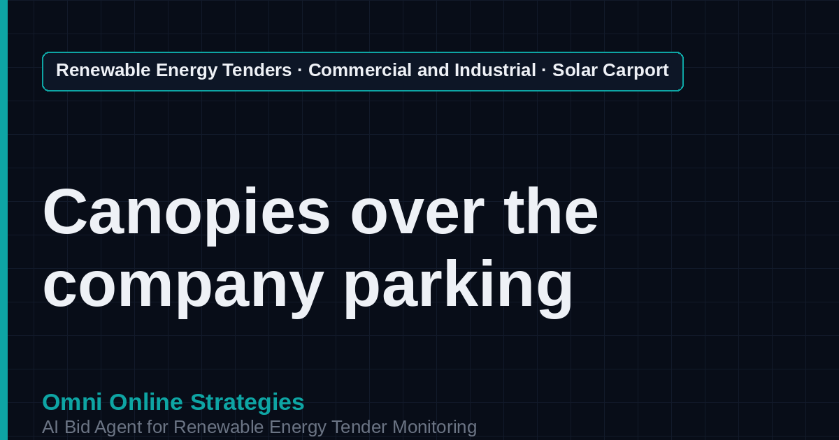 AI Agent That Finds Commercial Solar Carport Tenders for Solar Developers