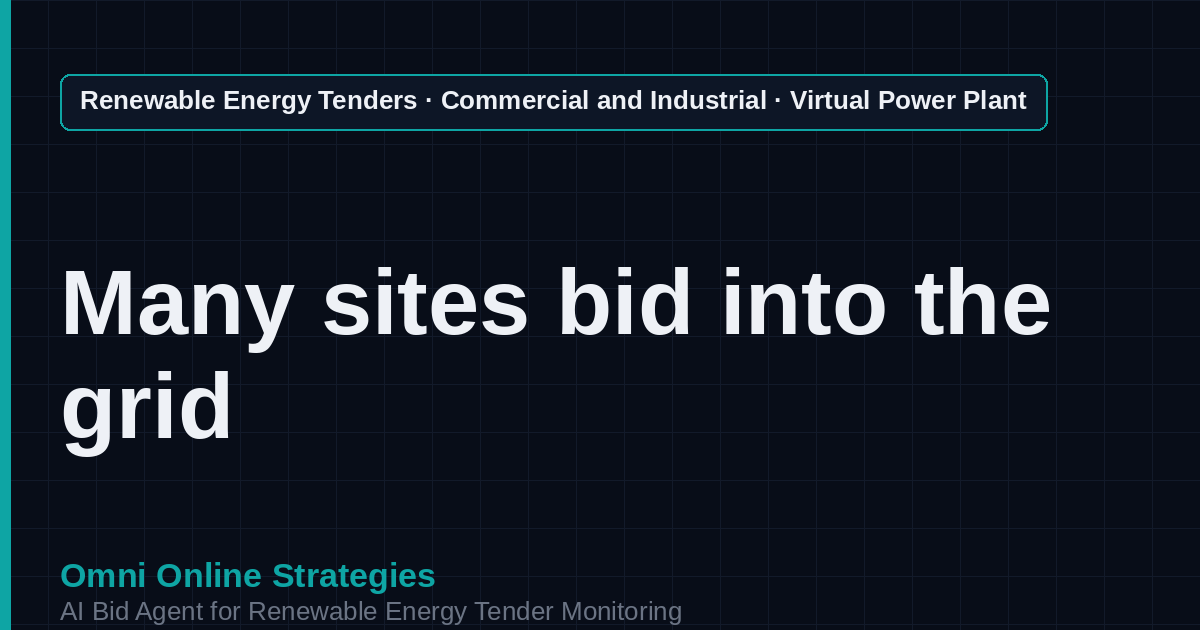 AI Agent That Finds Commercial Virtual Power Plant Tenders for Renewable Energy Developers
