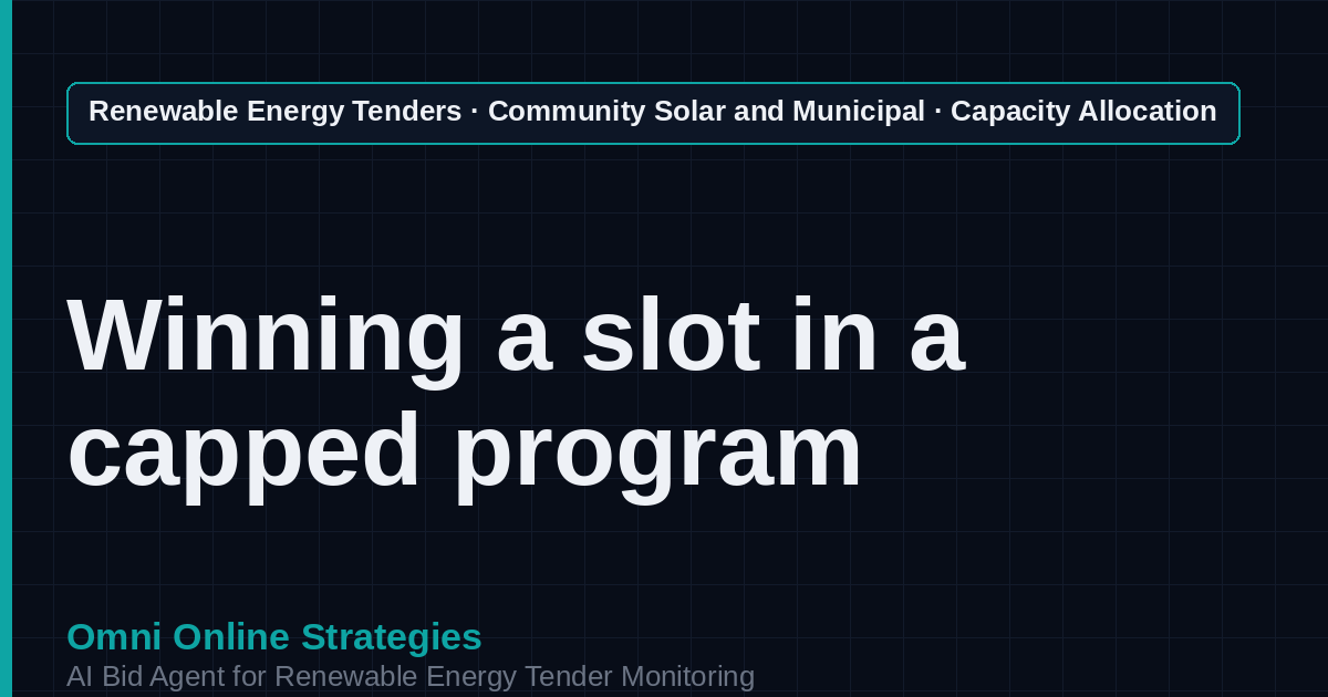 AI Agent That Finds Community Solar Capacity Allocation Tenders for Community Solar Developers