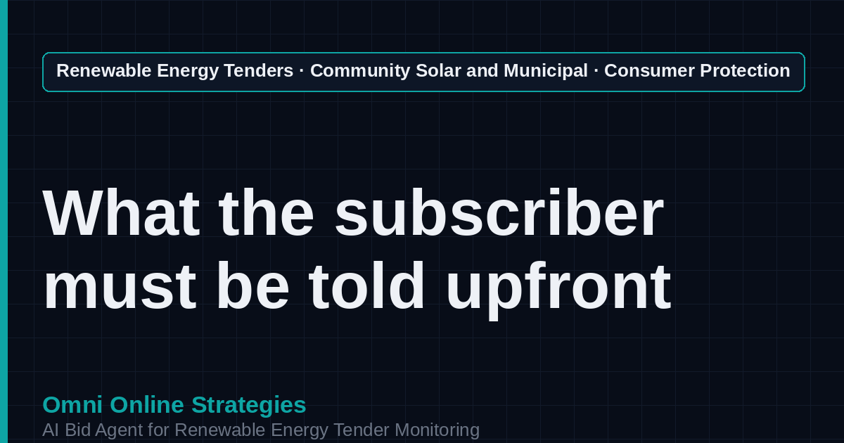 AI Agent That Finds Community Solar Consumer Protection Tenders for Community Solar Developers