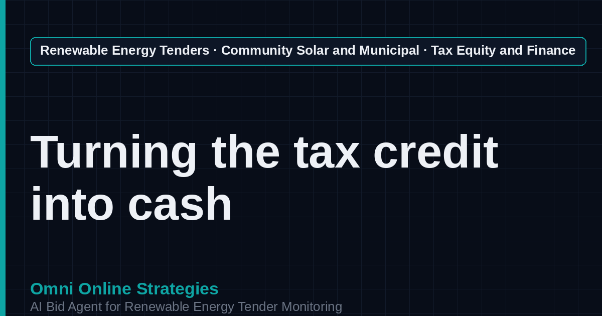 AI Agent That Finds Community Solar Finance and Tax Equity Tenders for Community Solar Developers