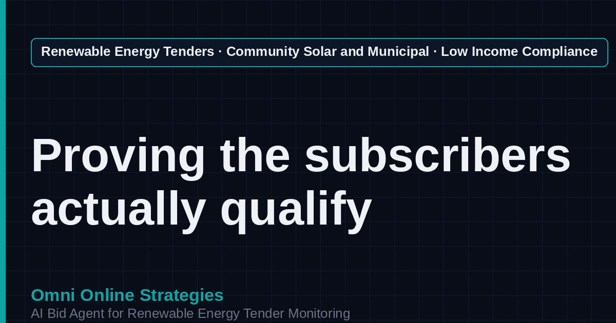 AI Agent That Finds Community Solar Low Income Compliance Tenders for Community Solar Developers