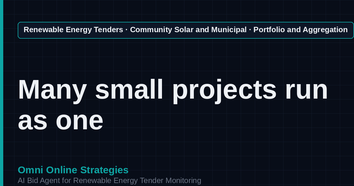 AI Agent That Finds Community Solar Portfolio and Aggregation Tenders for Community Solar Developers