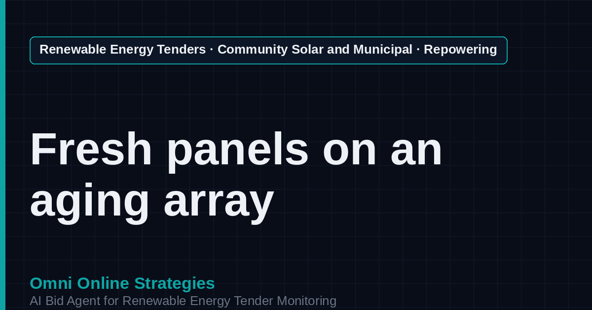 AI Agent That Finds Community Solar Repowering Tenders for Community Solar Developers