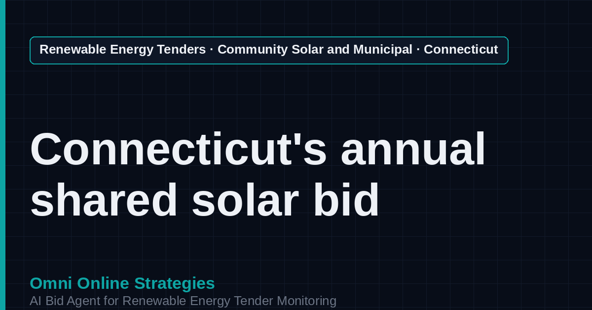 AI Agent That Finds Connecticut Community Solar Tenders for Community Solar Developers