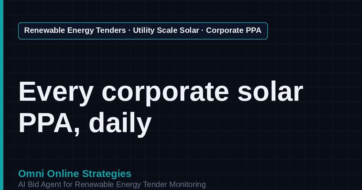 AI Agent That Finds Corporate Solar PPA Tenders for Solar Developers