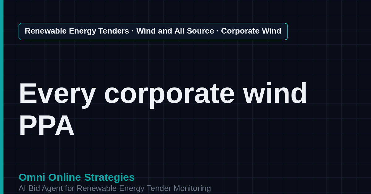 AI Agent That Finds Corporate Wind PPA Tenders for Wind Developers