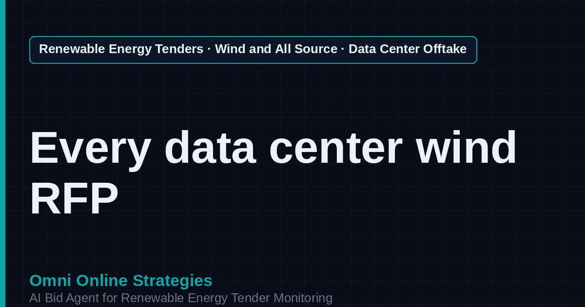 AI Agent That Finds Data Center Wind Offtake Tenders for Wind Developers