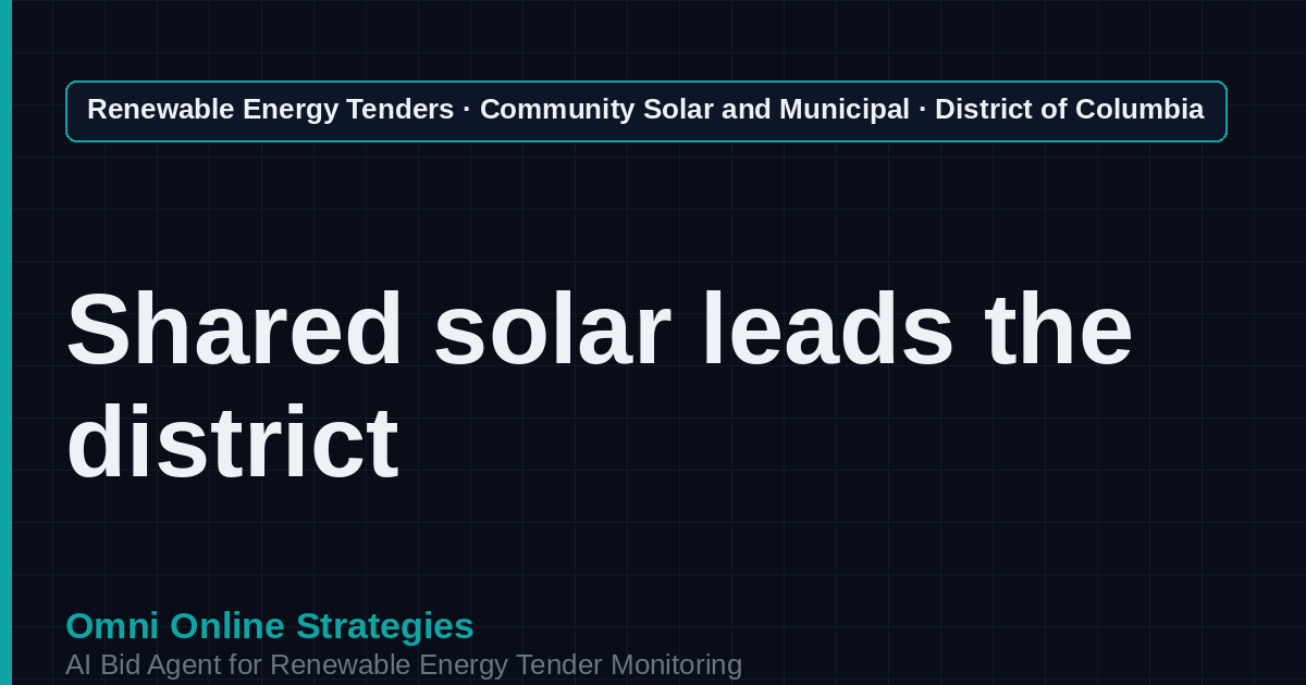 AI Agent That Finds DC Community Solar Tenders for Community Solar Developers