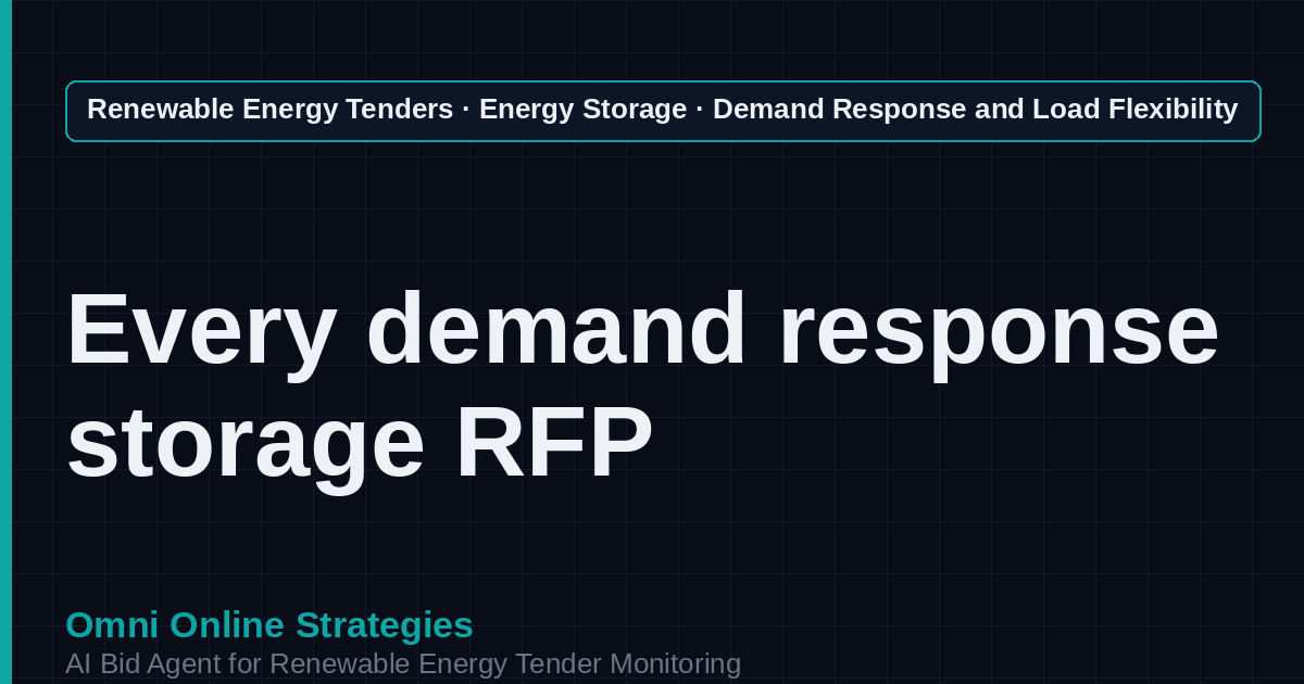 AI Agent That Finds Demand Response and Load Flexibility Storage Tenders for Storage Developers