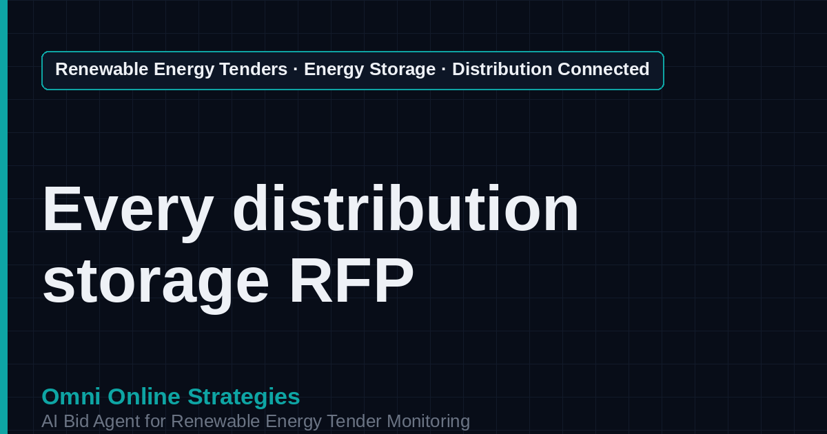 AI Agent That Finds Distribution Connected Storage Tenders for Storage Developers