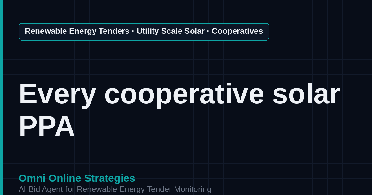 AI Agent That Finds Electric Cooperative Solar PPA Tenders for Solar Developers