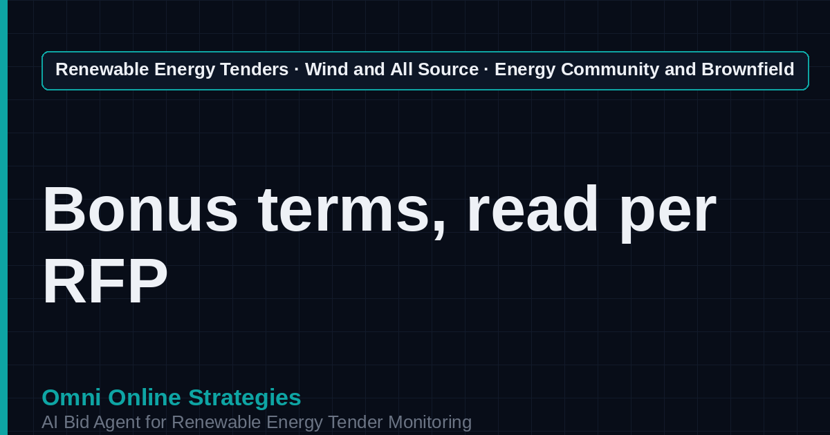 AI Agent That Finds Energy Community and Brownfield Wind Tenders for Wind Developers