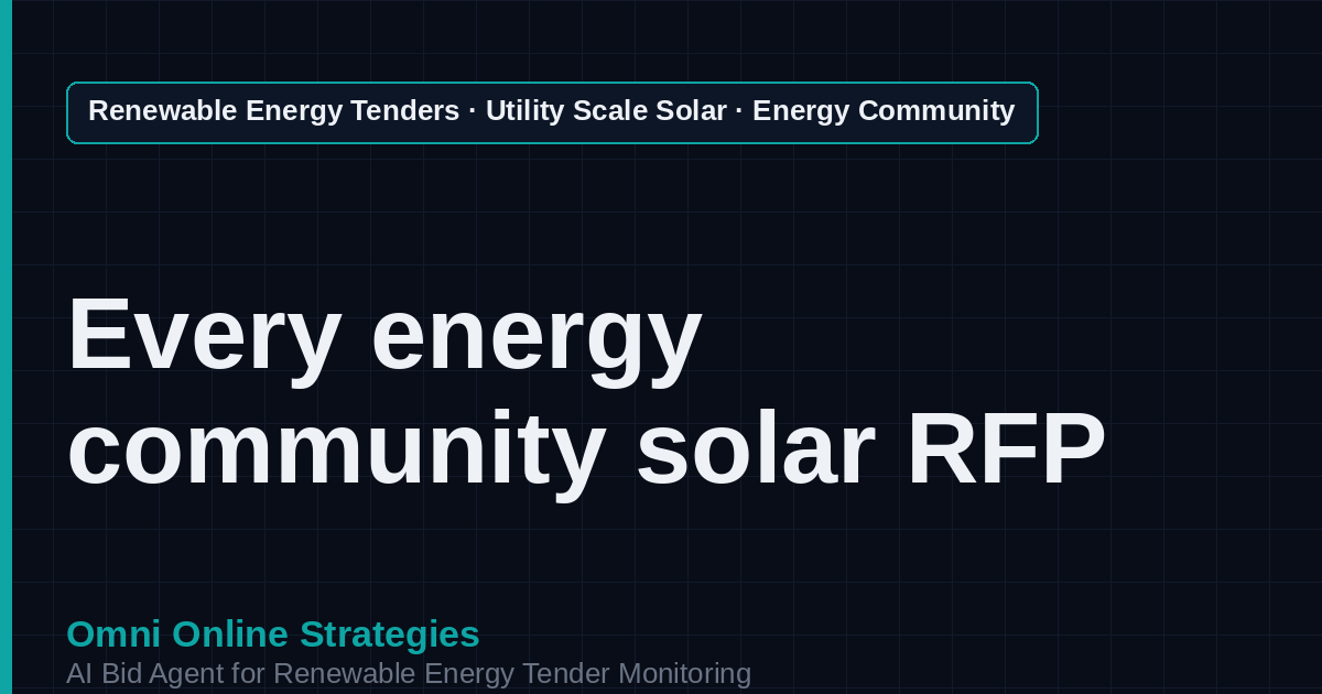 AI Agent That Finds Energy Community Solar Tenders for Solar Developers