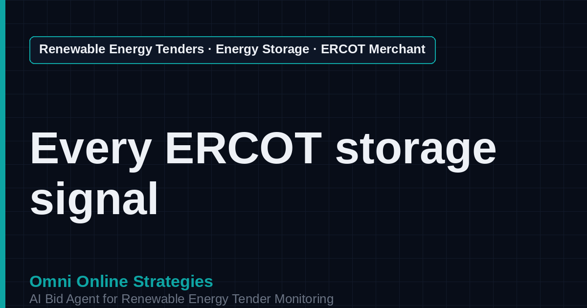 AI Agent That Finds ERCOT Merchant Storage Tenders for Storage Developers