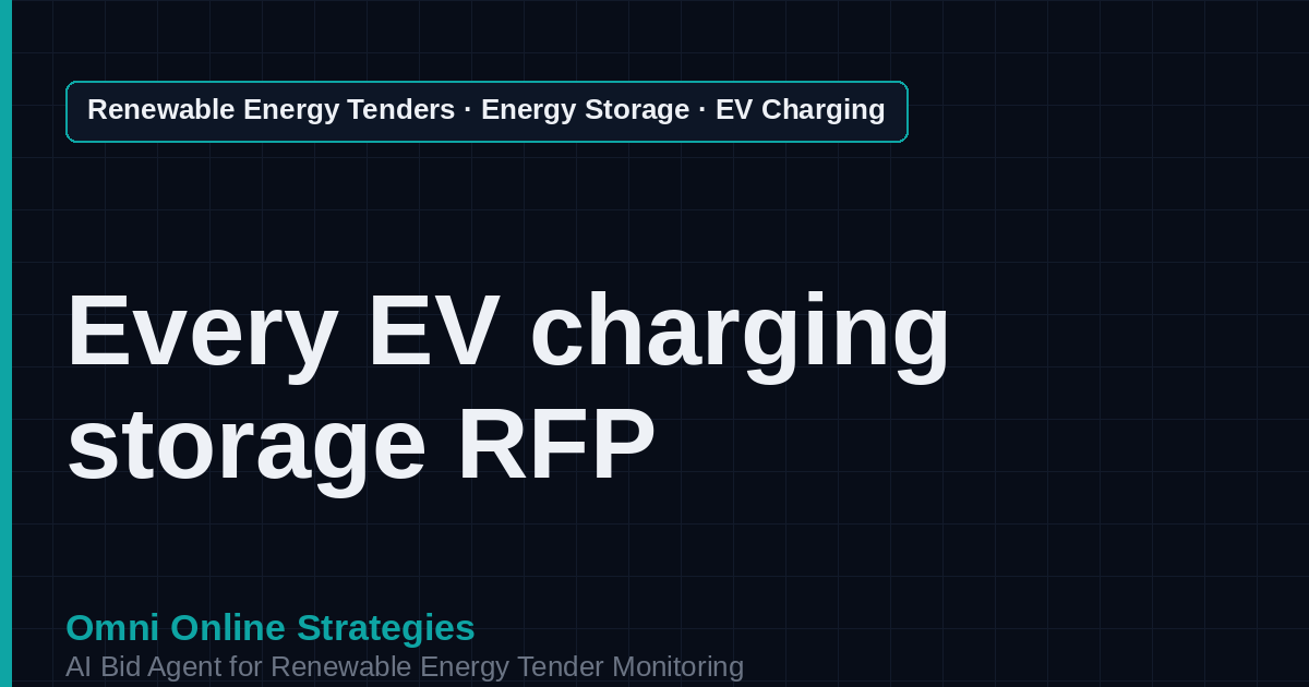 AI Agent That Finds EV Charging Storage Tenders for Storage Developers