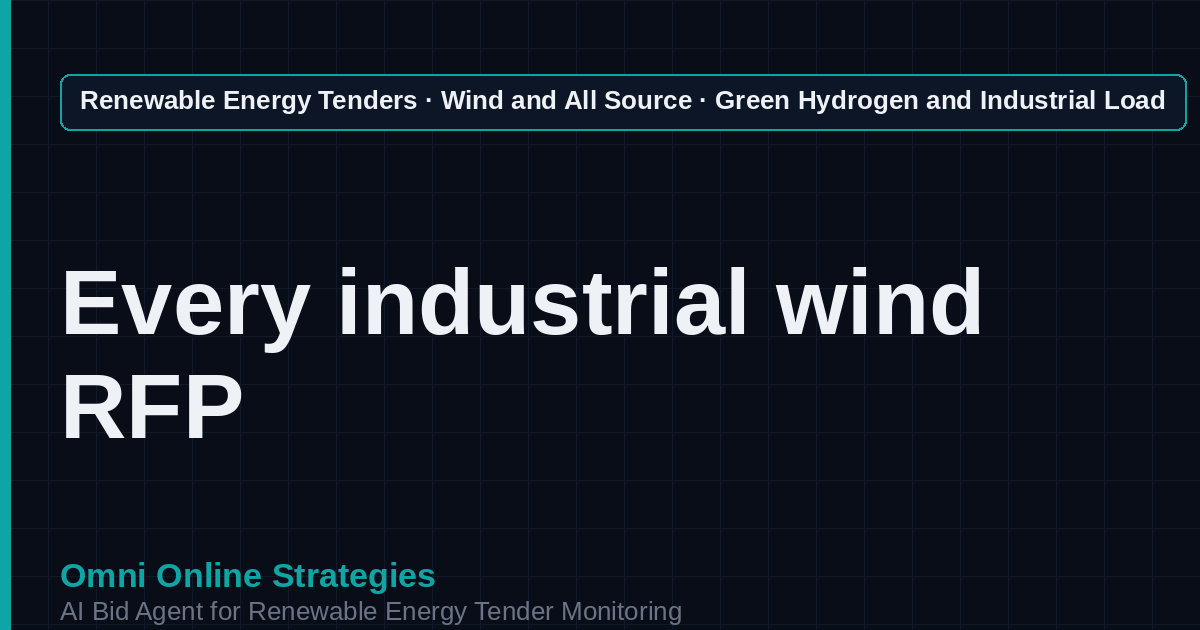 AI Agent That Finds Green Hydrogen and Industrial Wind Tenders for Wind Developers