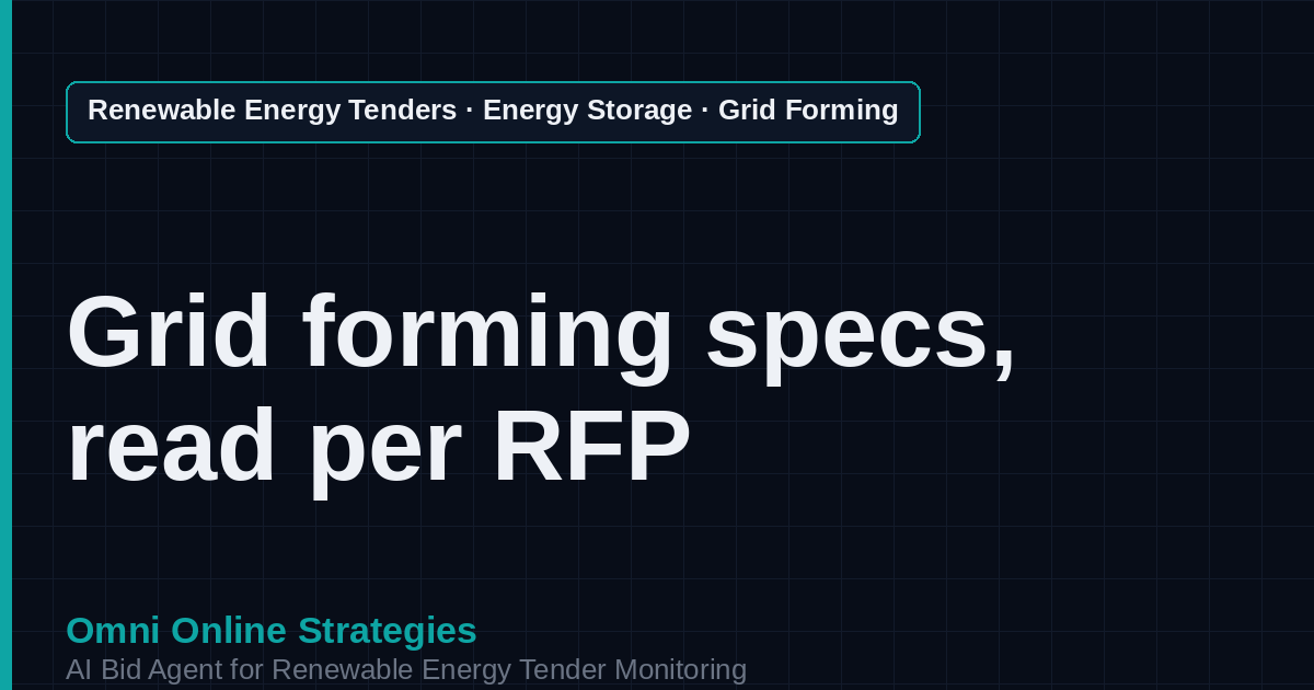AI Agent That Finds Grid Forming Inverter Storage Tenders for Storage Developers