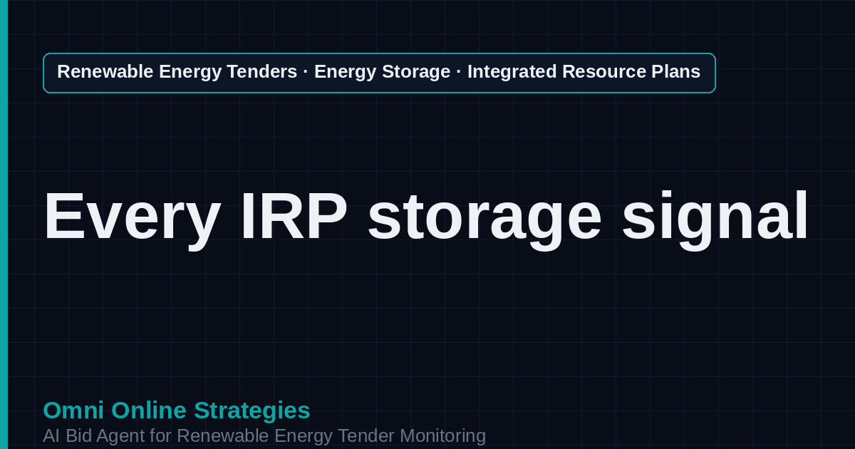 AI Agent That Finds Integrated Resource Plan Storage Tenders for Storage Developers