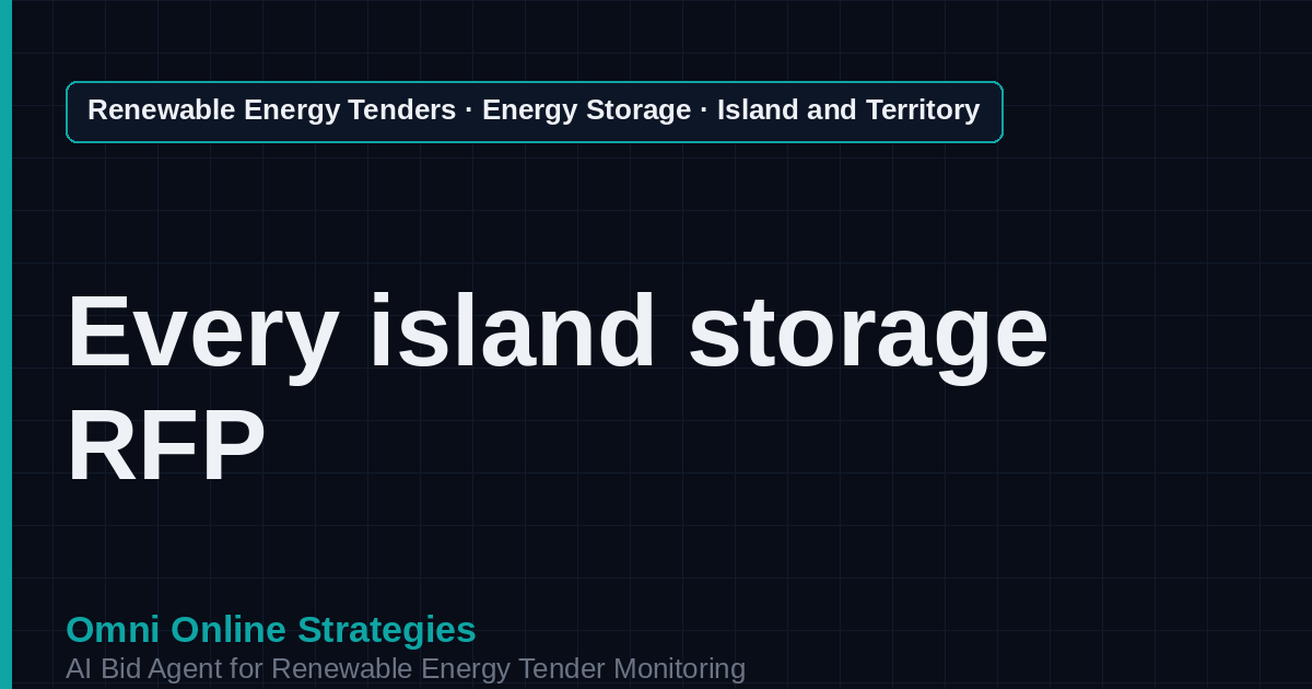 AI Agent That Finds Island and Territory Storage Tenders for Storage Developers
