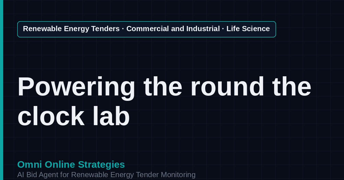 AI Agent That Finds Life Science and Research Lab Solar Tenders for Solar Developers