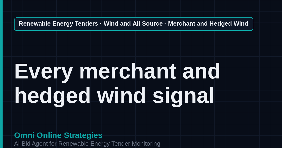 AI Agent That Finds Merchant and Hedged Wind Tenders for Wind Developers