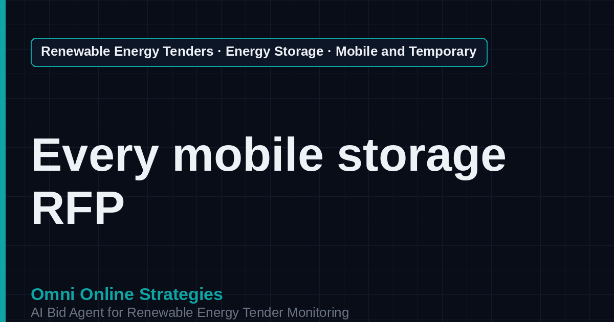 AI Agent That Finds Mobile and Temporary Storage Tenders for Storage Developers
