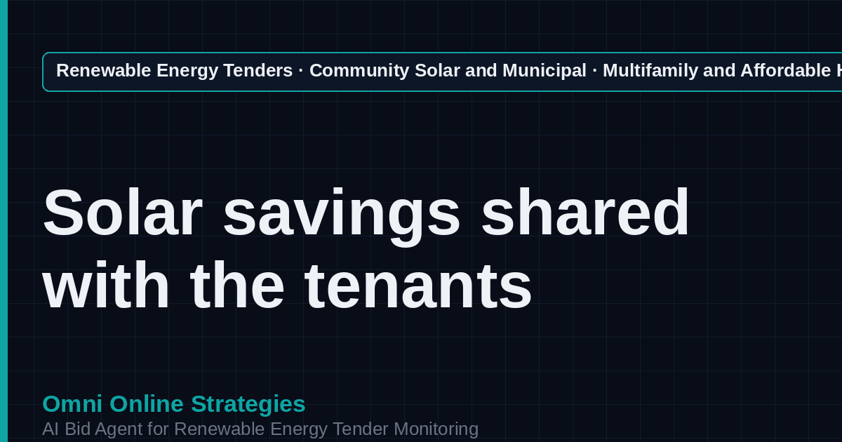 AI Agent That Finds Multifamily Affordable Housing Solar Tenders for Affordable Housing Developers