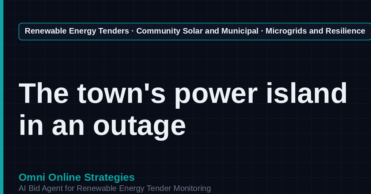 AI Agent That Finds Municipal Microgrid and Resilience Tenders for Municipal Governments