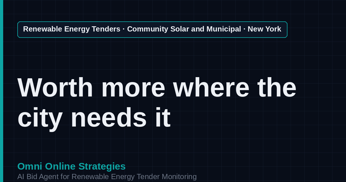 AI Agent That Finds New York Community Solar Tenders for Community Solar Developers