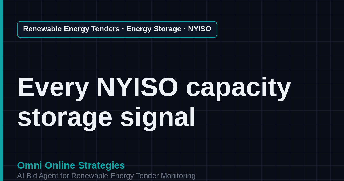 AI Agent That Finds NYISO Capacity Storage Tenders for Storage Developers