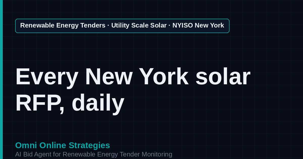 AI Agent That Finds NYISO New York Solar Tenders for Solar Developers