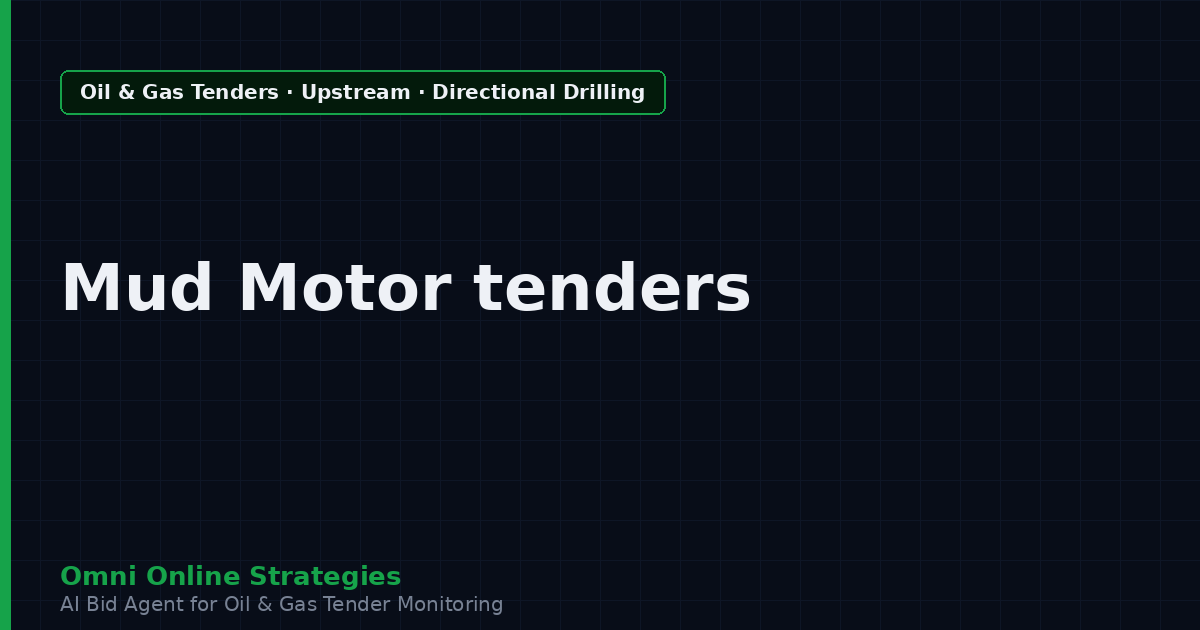 AI Agent That Finds Oil and Gas Tenders for Mud Motor and Directional Drilling Tool Makers